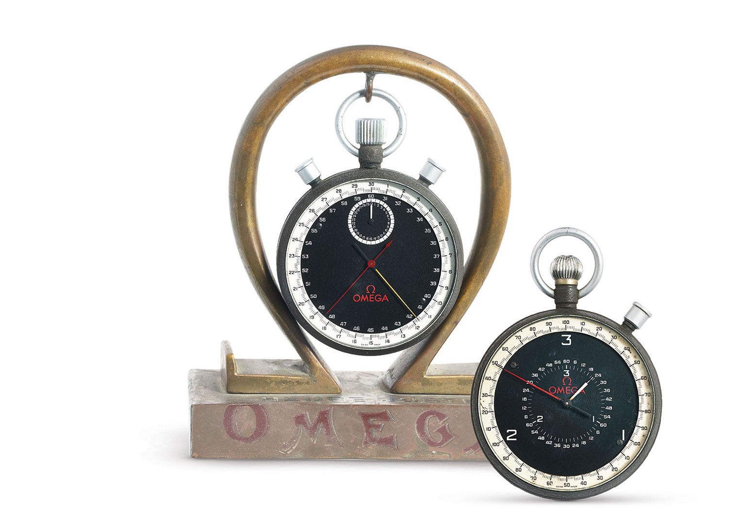 Two 1960s Omega stopwatches. Image courtesy of Bonhams