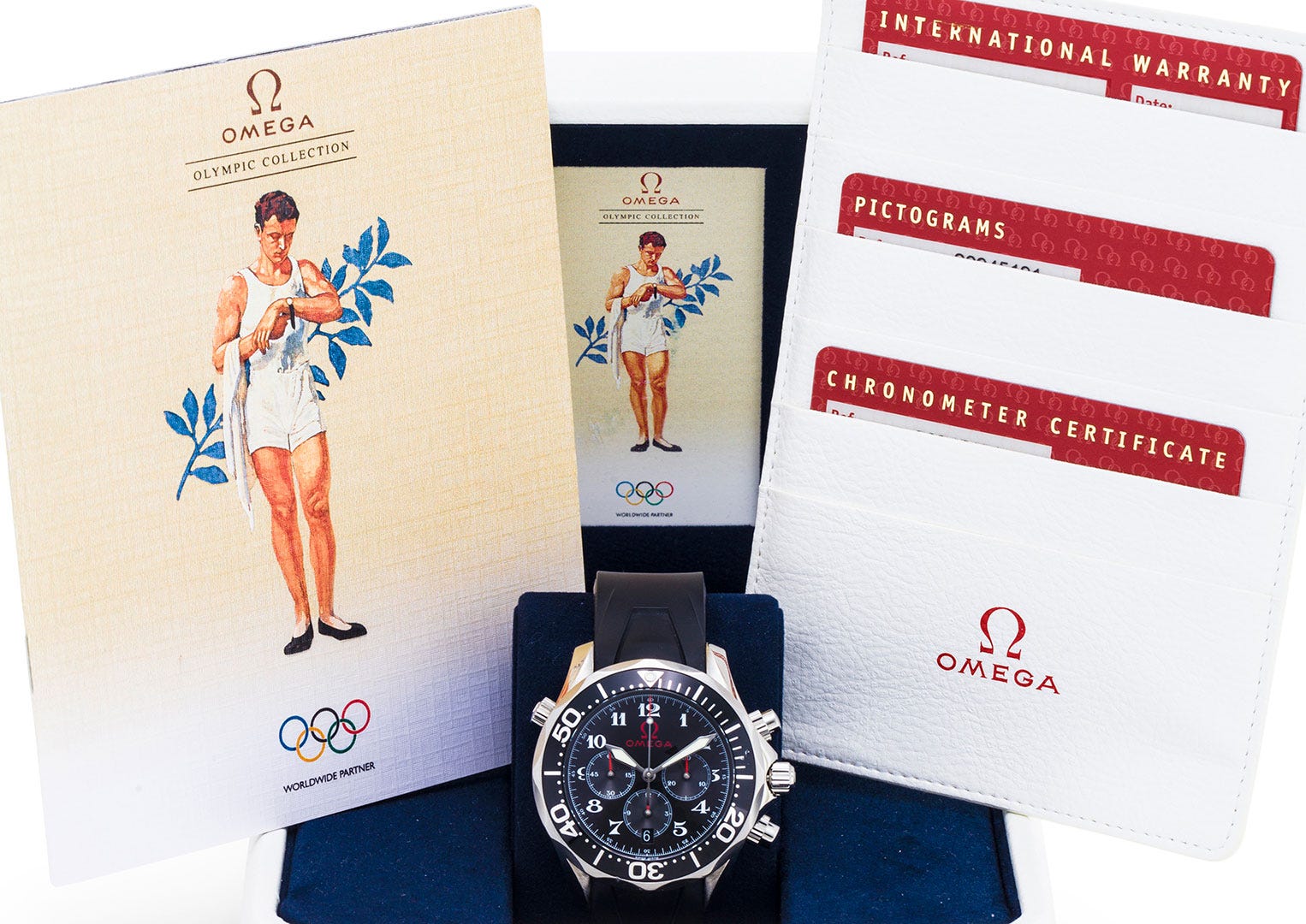 An Omega Seamaster Olympic edition from 2004, auctioned by Bonhams in 2014.