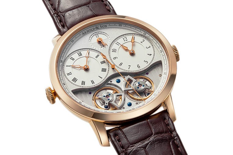 The Arnold & Son DBG lets the user adjust two time zones completely independently