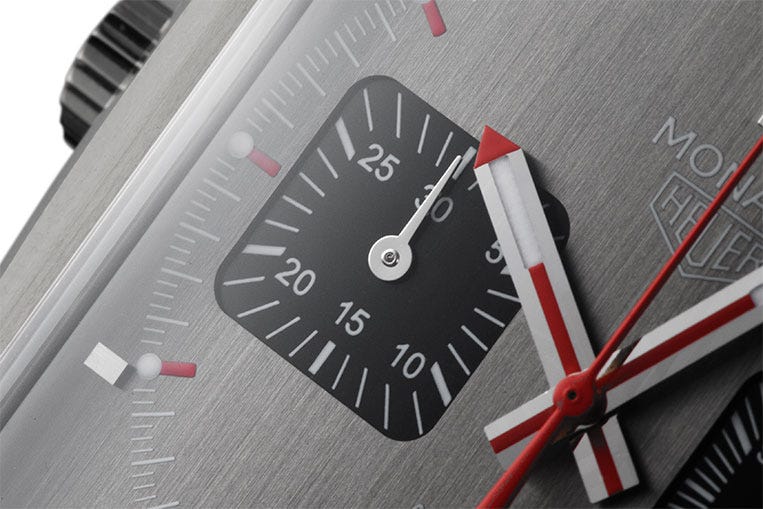 Even the sub-dials are square to reflect the unusual design of the case